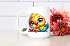 Cute Enthusiastic Canary, Cartoon PNG Product Image 2