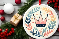 Round Christmas Ornament Sublimation|Clipart Product Image 1