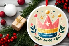 Round Christmas Ornament Sublimation|Clipart Product Image 1