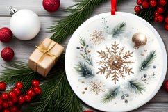 Round Christmas Ornament Sublimation|Clipart Product Image 2