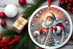 Round Christmas Ornament Sublimation|Clipart Product Image 1