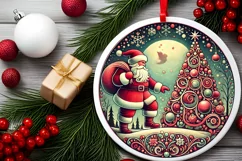 Round Christmas Ornament Sublimation|Clipart Product Image 1