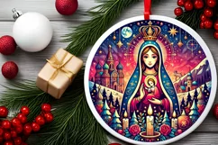 Round Christmas Ornament Sublimation|Clipart Product Image 1