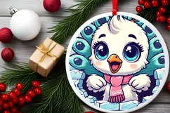 Round Christmas Ornament Sublimation|Clipart Product Image 1