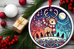 Round Christmas Ornament Sublimation|Clipart Product Image 2