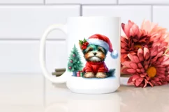 Cute Vibrant Santa Hat Christmas Scene PNG Product Image 2
