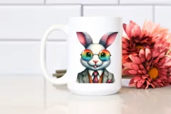 Funny Cute Bunny Wearing Retro es | Clipart Product Image 2