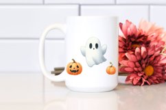 Funny Halloween Ghost Clipart, White Background Product Image 2