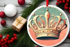 Round Christmas Ornament Sublimation|Clipart Product Image 1