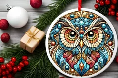 Round Christmas Ornament Sublimation|Clipart Product Image 1