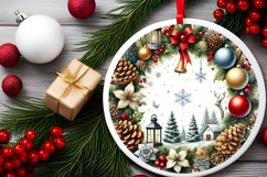 Round Christmas Ornament Sublimation|Clipart Product Image 2