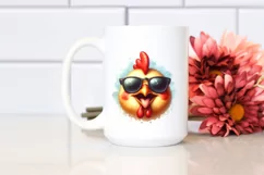 Vibrant Chicken Sunglasses Tongue | Clipart Product Image 2