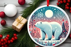 Round Christmas Ornament Sublimation|Clipart Product Image 2