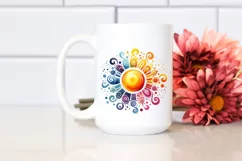Colorful Sun Watercolor Clipart Product Image 2