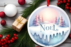 Round Winter Scene Noel Sublimation PNG Product Image 2