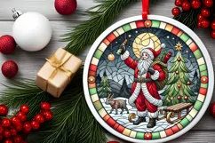 Round Christmas Ornament Sublimation|Clipart Product Image 1