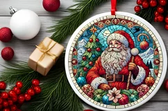 Round Christmas Ornament Sublimation|Clipart Product Image 1
