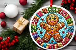 Round Christmas Ornament Sublimation|Clipart Product Image 1