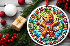 Round Christmas Ornament Sublimation|Clipart Product Image 1