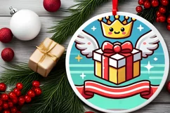 Round Christmas Ornament Sublimation|Clipart Product Image 1