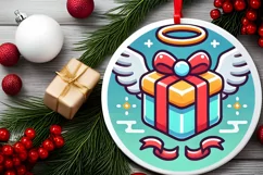 Round Christmas Ornament Sublimation|Clipart Product Image 1
