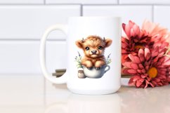 Cute Sitting Baby Highland Cow | Sublimation Clipart Product Image 2