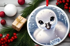 Round Christmas Ornament Sublimation|Clipart Product Image 1