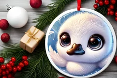 Round Christmas Ornament Sublimation|Clipart Product Image 1