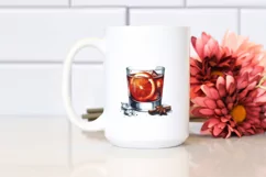 Watercolor Negroni Sticker Clipart Product Image 2