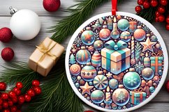 Round Christmas Ornament Sublimation|Clipart Product Image 1