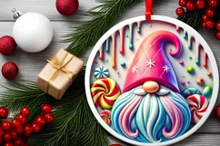 Round Christmas Ornament Sublimation|Clipart Product Image 1