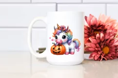 Cute Baby Unicorn Halloween Sublimation Clipart Product Image 2
