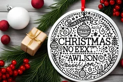Round Christmas Ornament Sublimation|Clipart Product Image 1