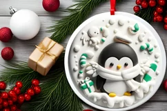 Round Christmas Ornament Sublimation|Clipart Product Image 2