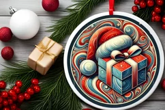 Round Christmas Ornament Sublimation|Clipart Product Image 1