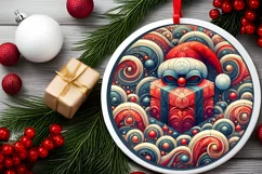 Round Christmas Ornament Sublimation|Clipart Product Image 1