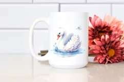 colorful Swan on White Background | Sublimation | Clipart Product Image 2