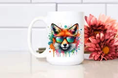 Quirky Colorful Fox Sticker Art | Sublimation | Clipart Product Image 2