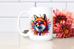 Quirky Colorful Fox Sticker Art | Sublimation | Clipart Product Image 2