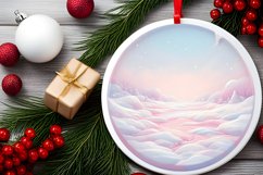 Round Winter Scene Ornament Sublimation PNG Product Image 2