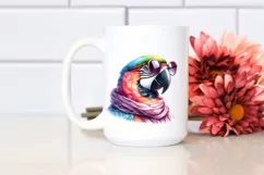 Funny Cute Parrot Portrait with Silk Scarf | Clipart Product Image 2