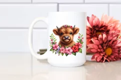 Colorful Baby Highland Cow Clipart Product Image 2