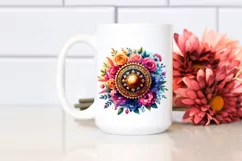 Vibrant Flower Seal | Sublimation | Clipart Product Image 2