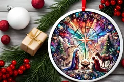 Round Christmas Ornament Sublimation|Clipart Product Image 2