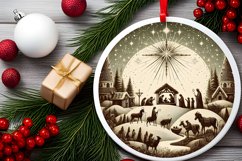 Round Christmas Ornament Sublimation|Clipart Product Image 2