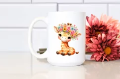 Vibrant Flower Crown Giraffe | Sublimation Clipart Product Image 2