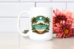 Tropical Beach Island Clipart | Sublimation | Clipart Product Image 2