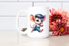 Cute Mouse Running with Cool Haircut, High-Res PNG Product Image 2