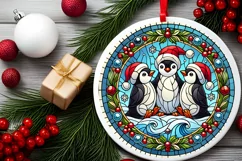 Round Christmas Ornament Sublimation|Clipart Product Image 1