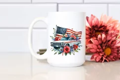 Watercolor Car with Flowers Clipart Product Image 2